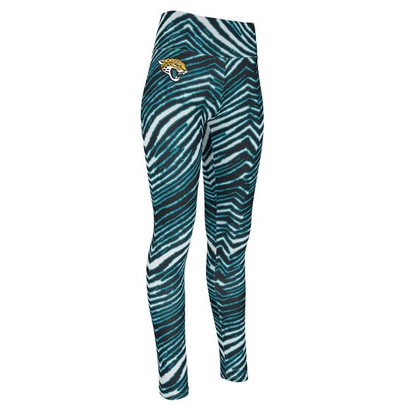 Zubaz NFL Apparel Jacksonville Jaguars Women&#39;s Small Zebra Print Legging NWT - Picture 1 of 2